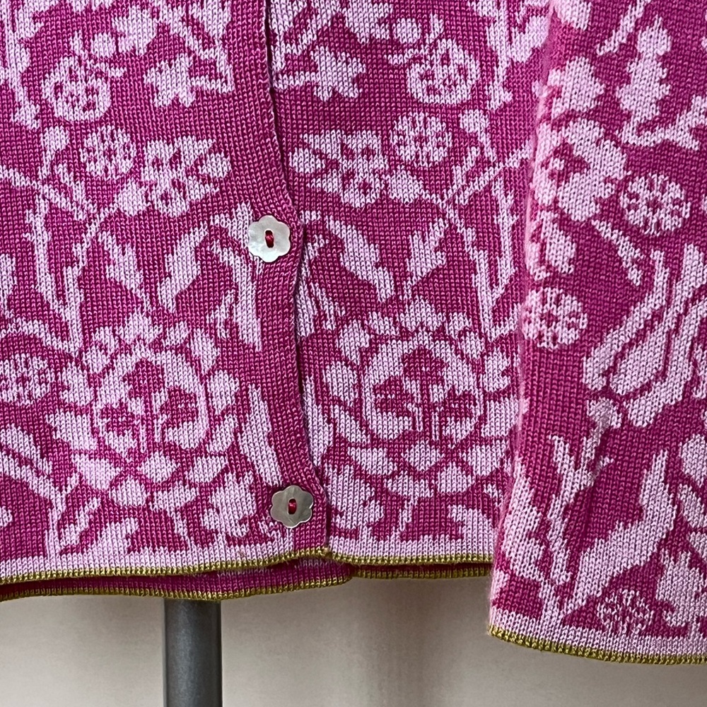 OLEANA Pink Floral Cardigan Sweater - Picture 5 of 6